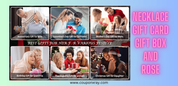 Necklace Gift Card Gift Box and Rose